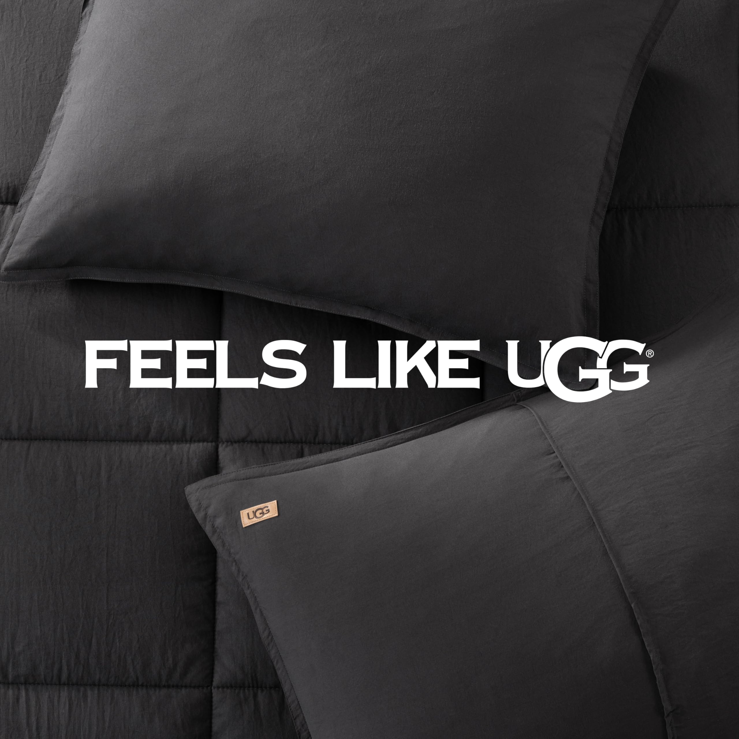 UGG Leonora styled bedroom scene showing charcoal ambience and guest-ready presentation