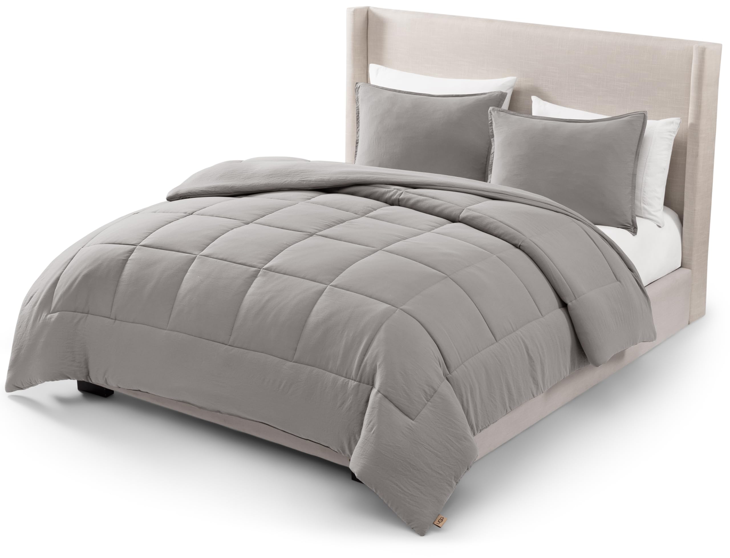 UGG Leonora front view in seal grey showing cozy design and elegant finish
