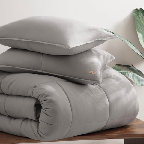 UGG Leonora packaging and label view showing OEKO-TEX compliance and care info