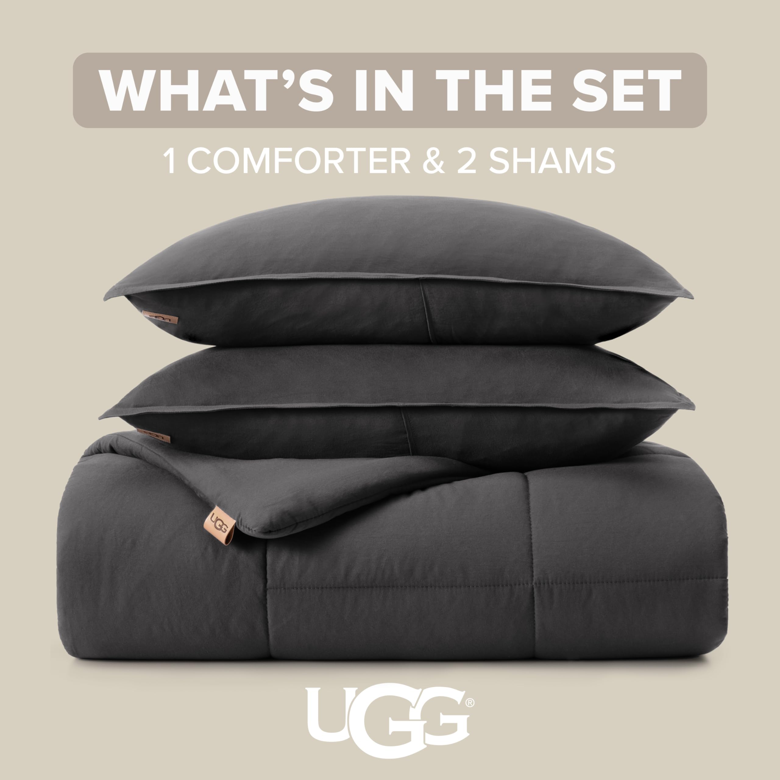 UGG twin pillow shams laid flat showing matching design and tidy finish