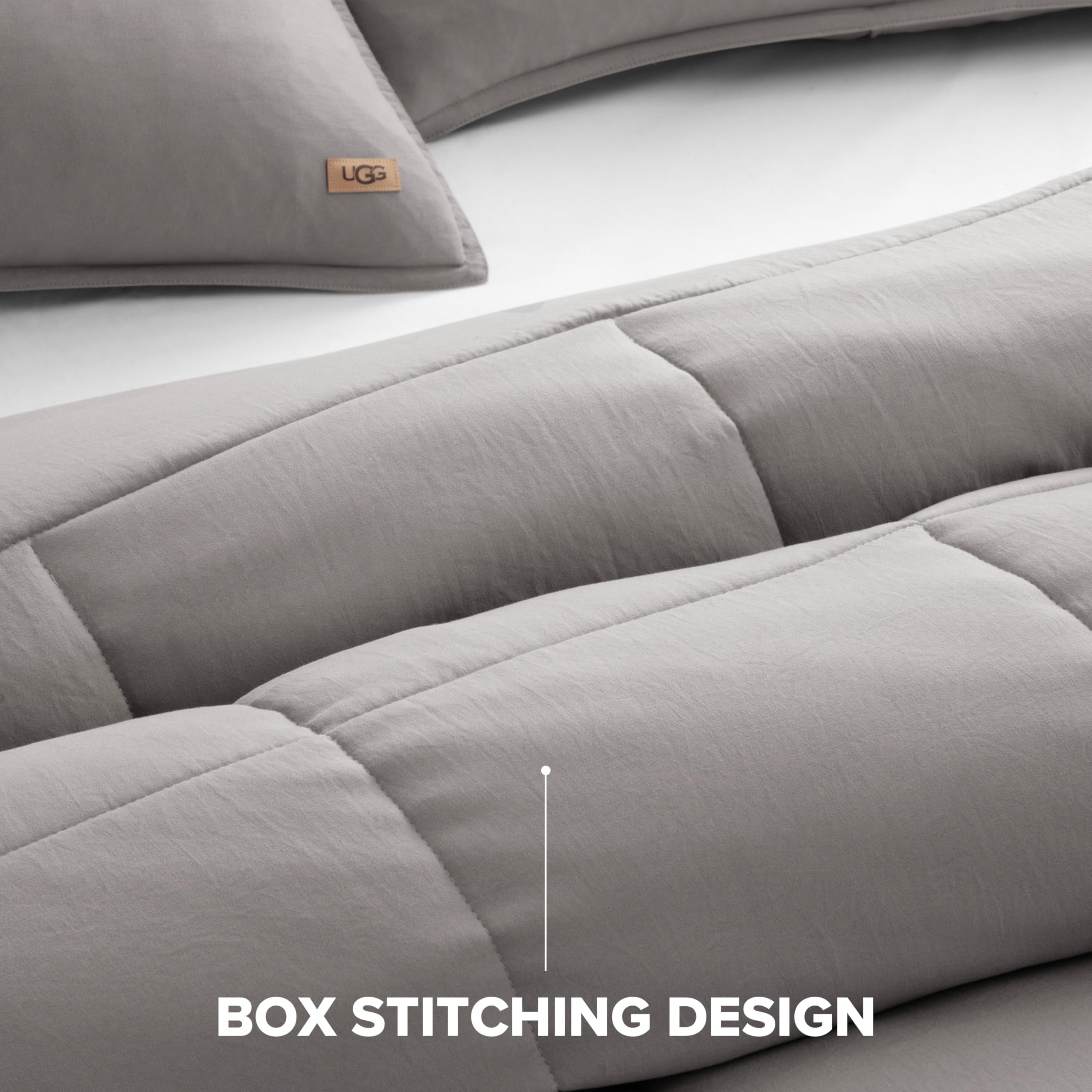 UGG Leonora spread on king bed for size and drape comparison aiding fit choice
