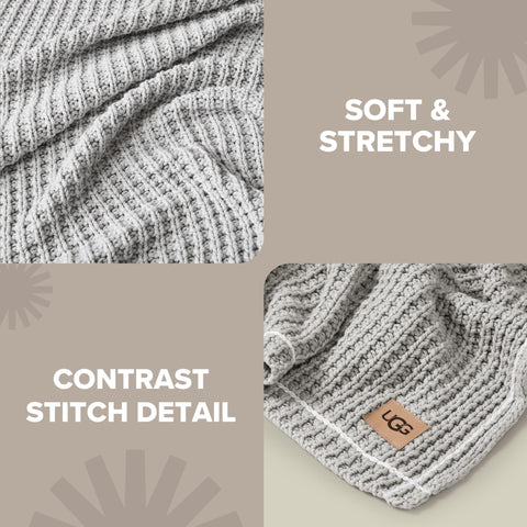 UGG Luna folded at foot of bed showing size coverage and layering benefit