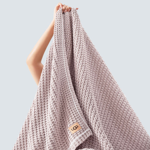 UGG Luna styled on bed for added texture and bedroom warmth