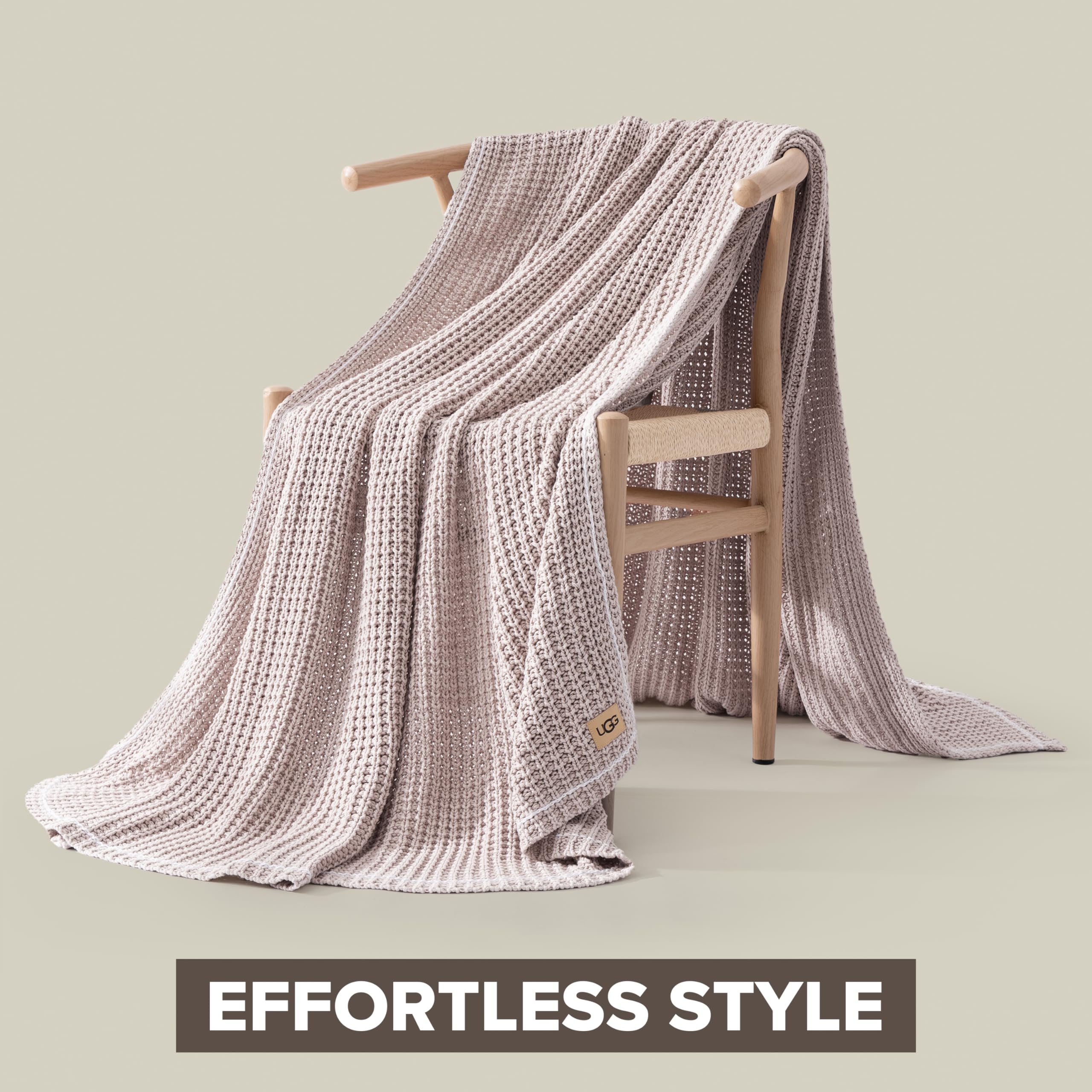UGG Luna draped over sofa adding color and comfortable layering