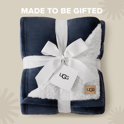 UGG Nita blanket fluffy pile detail showing plush UGG Fluff for cozy warmth