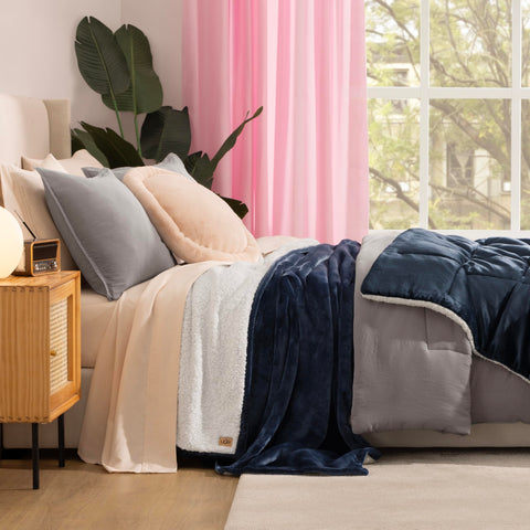 UGG Nita blanket fleece reverse close-up highlighting smooth texture and cooling comfort