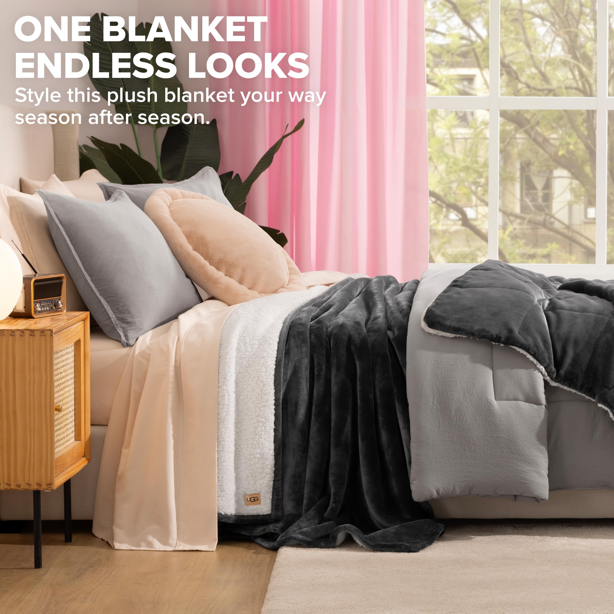 UGG Nita on king bed styled showing full coverage and refined look