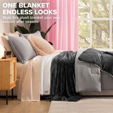 UGG Nita on king bed styled showing full coverage and refined look