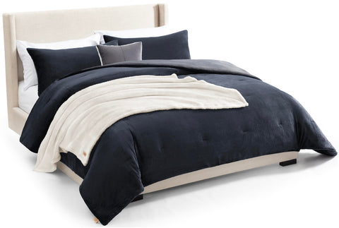 UGG Remina king comforter front view showing navy color and full bed coverage benefit