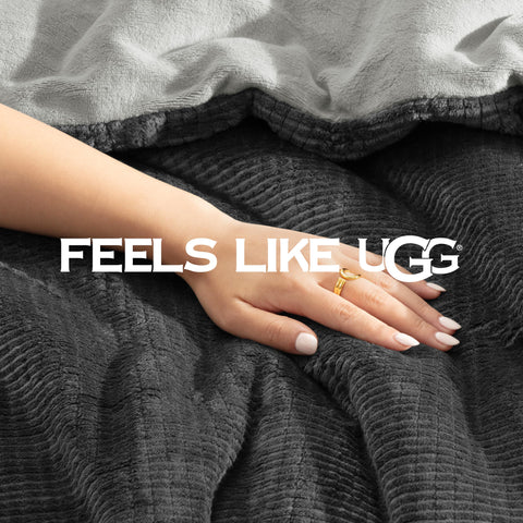 UGG Remina micromink reverse closeup illustrating soft, cozy back material