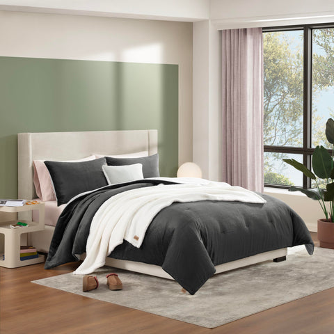 UGG Remina folded throw blanket closeup showcasing plush texture and warmth