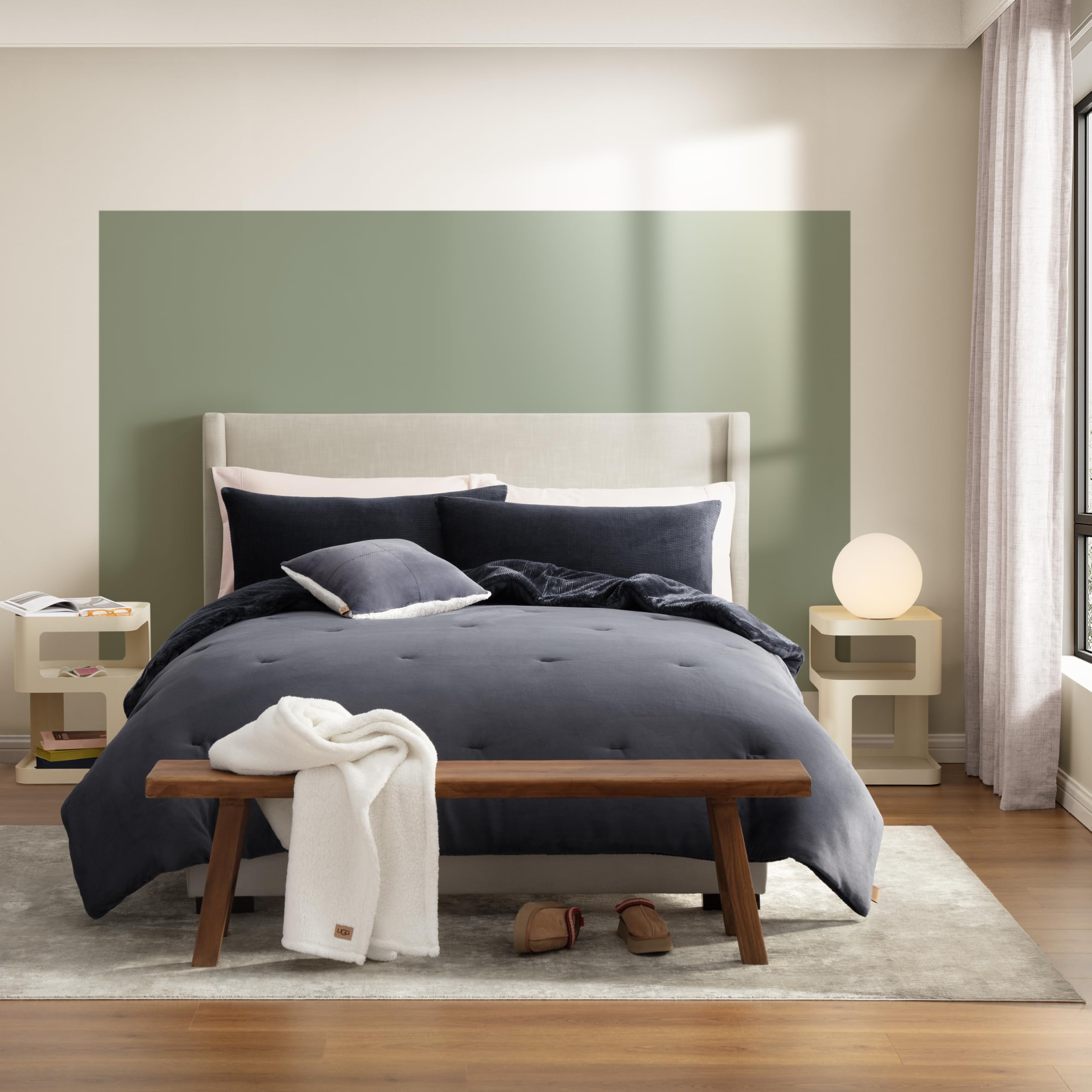 UGG Remina throw folded to display thickness and extra warmth for lounging benefit