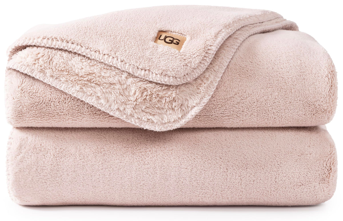UGG whitecap front view showing quartz pink throw and cozy benefit