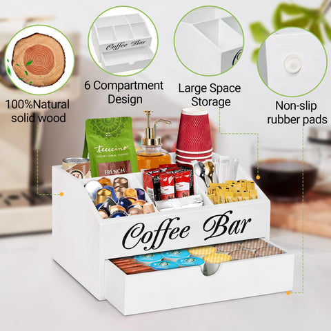 ugiftt lifestyle countertop coffee station with organizer in a kitchen for tidy self-serve