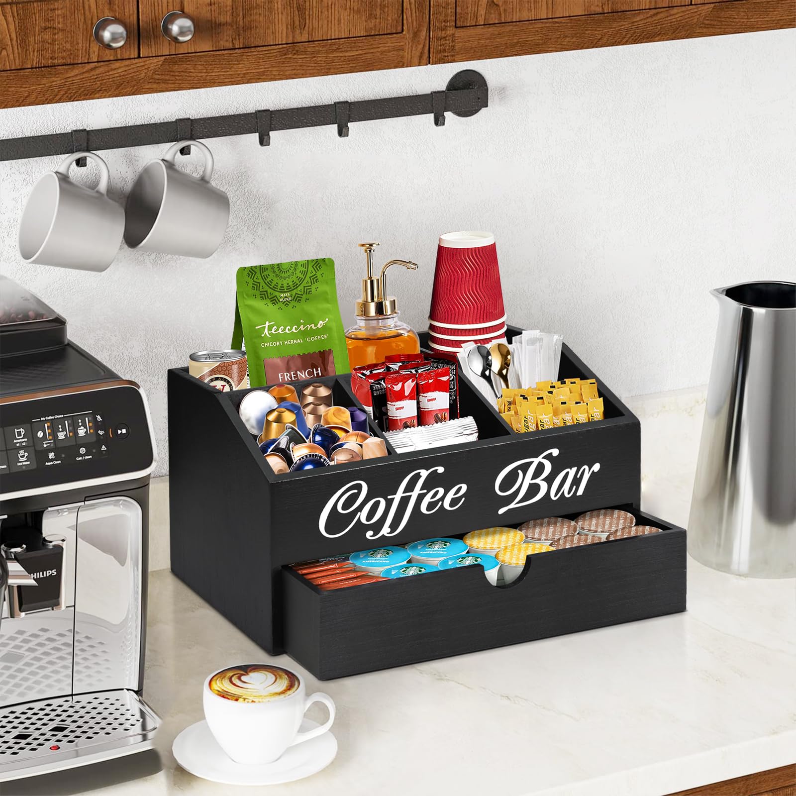 ugiftt rear compartments holding stacked cups for organized vertical storage