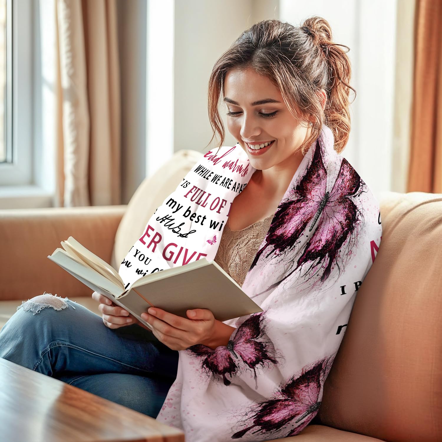 UHANKRU blanket in use on sofa providing cozy warmth for movie nights