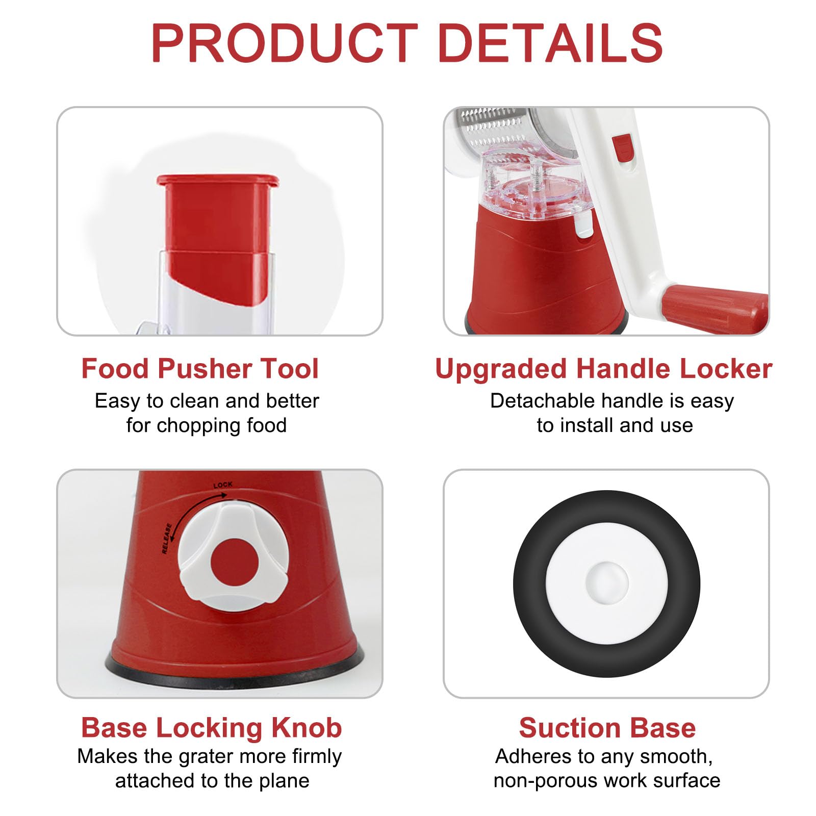 UI U & I collapsed grater inside drawer for space-saving storage