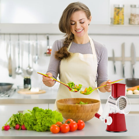 UI U & I grater in use shredding cheese for fast meal prep