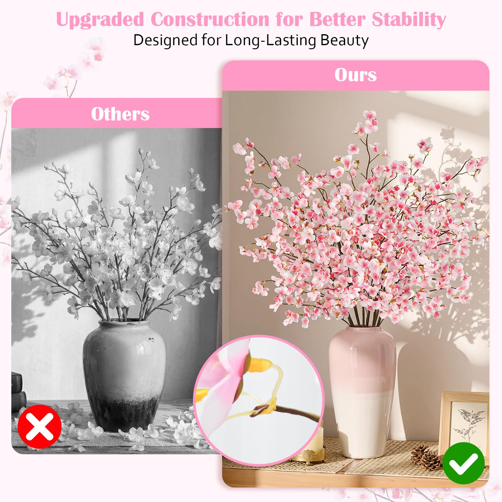Uieke branches in ceramic vase demonstrating instant room update