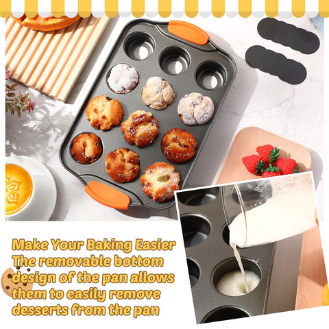 Uiifan filled mini cheesecakes in pan demonstrating consistent portion sizes