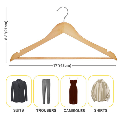 Uinicor hangers size comparison with shirt showing space-saving profile