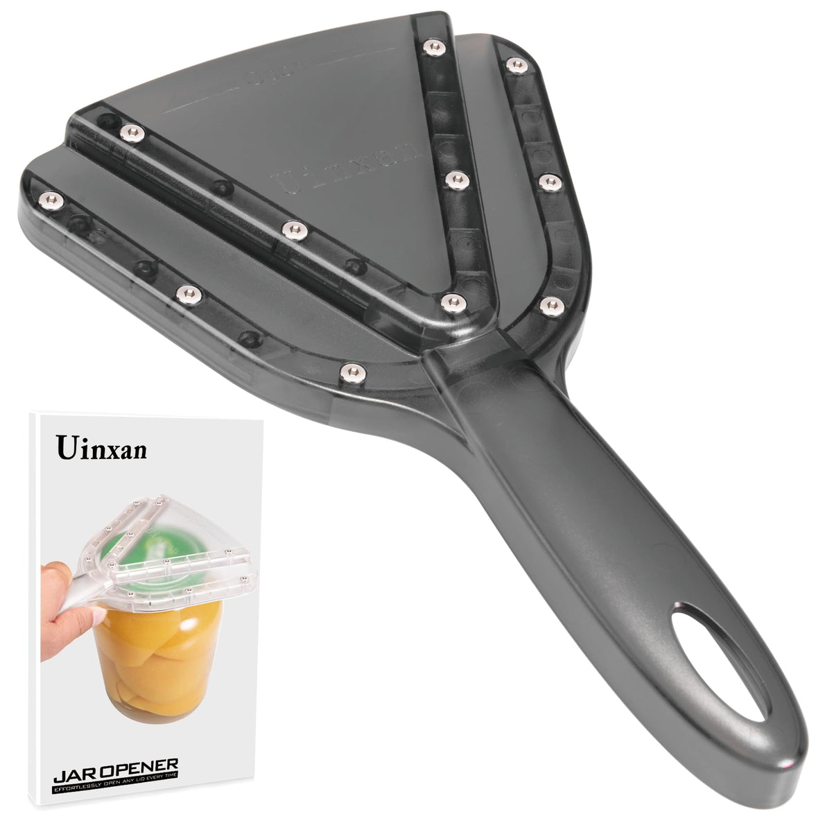 Uinxan opener front view showing compact design and easy grip benefit
