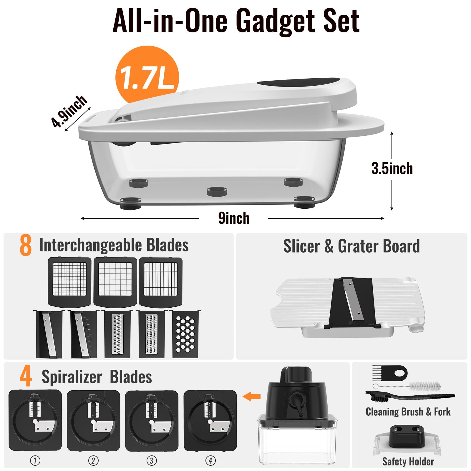 ukeetap 12 blades arranged overhead showing variety and flexible meal prep