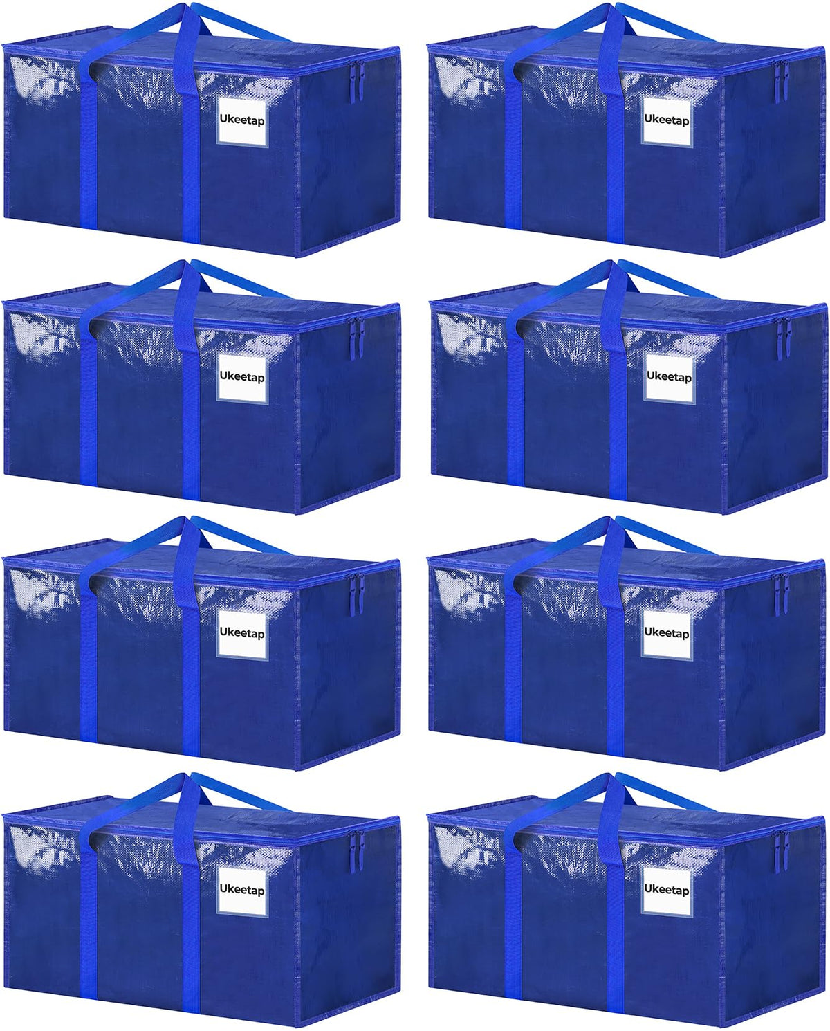 ukeetap front packaging view showing durable blue bag and roomy capacity for easy moving