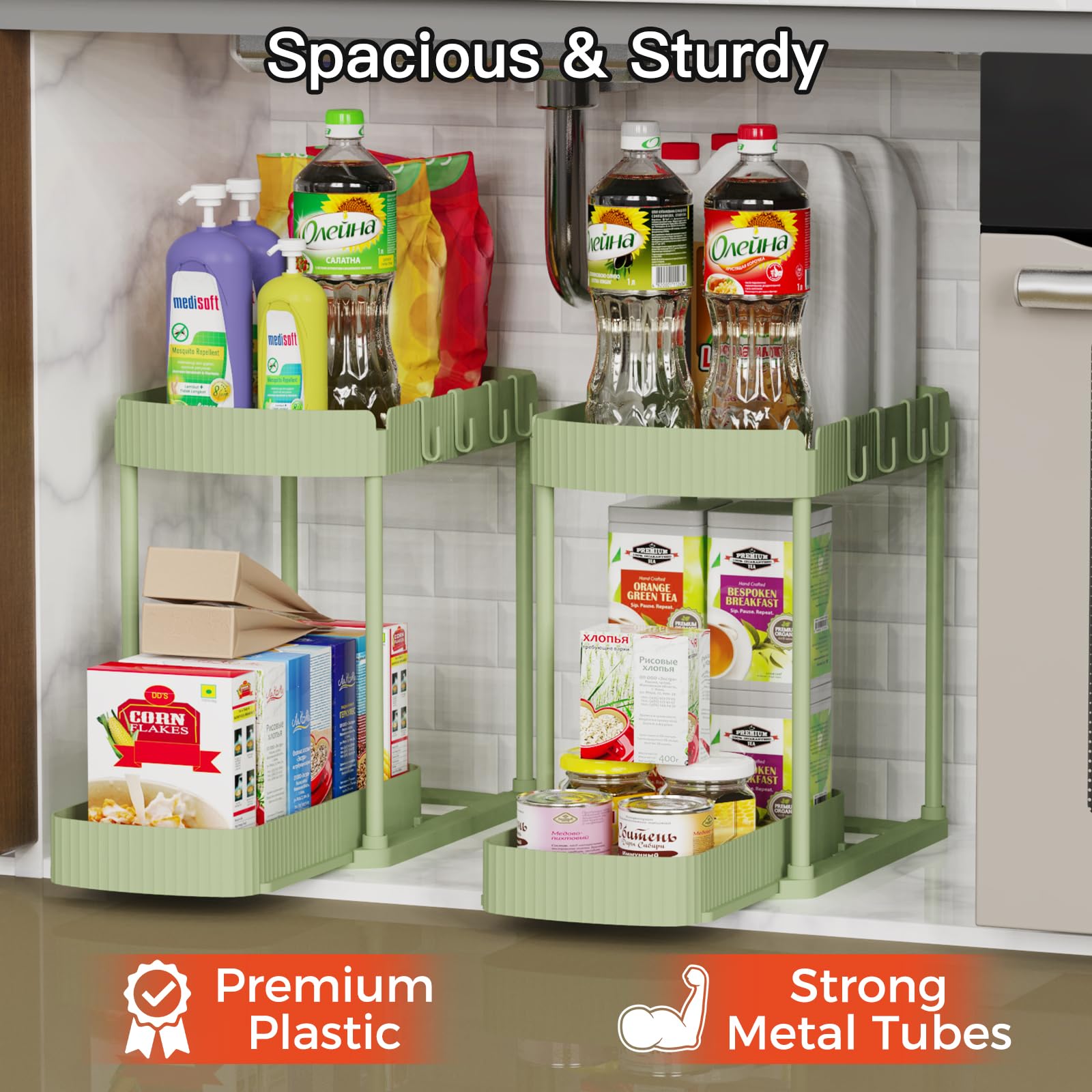 ukeetap pull-out drawer action showing easy access to stored bottles
