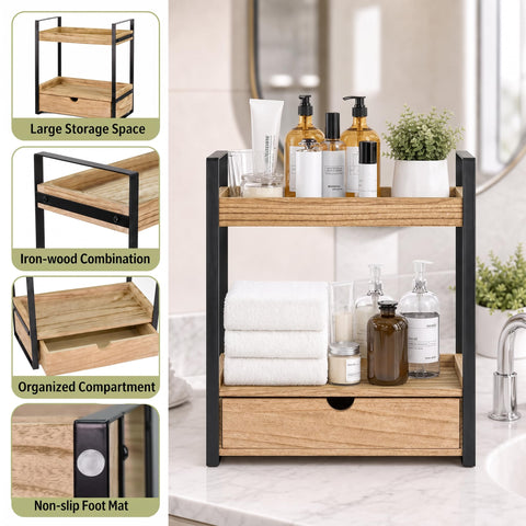 Ukonvi styled on bathroom vanity demonstrating organized skincare and decor appeal