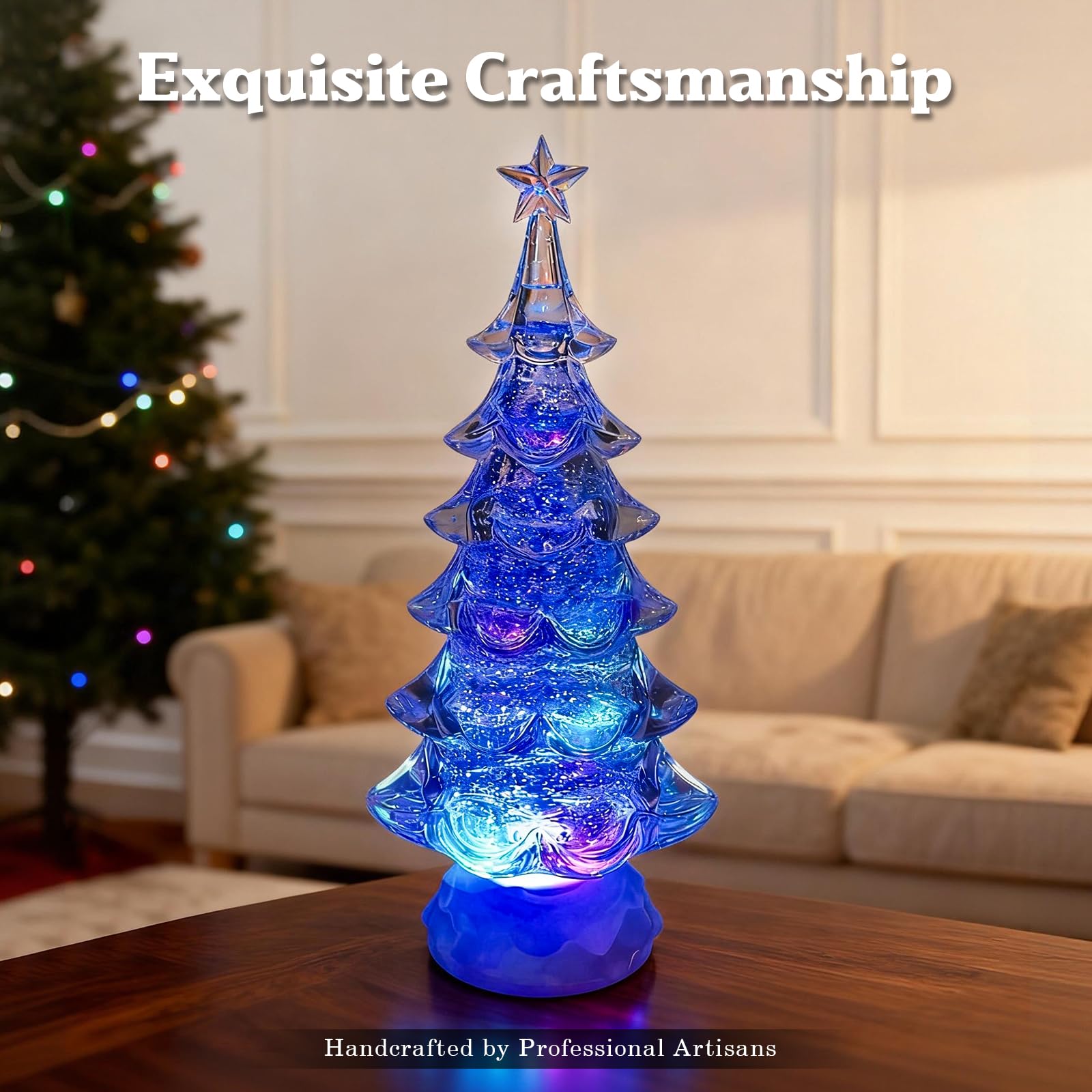 Ulaluckor interior shot of swirling glitter capturing simulated snowfall and animated visual interest