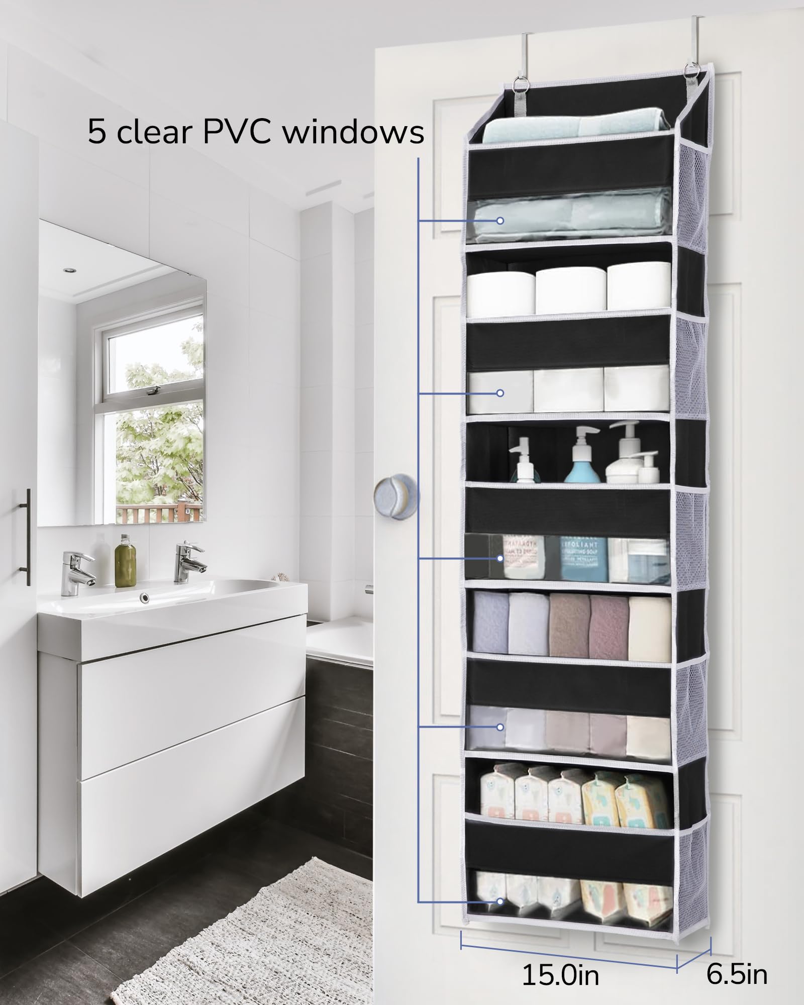 ULG close-up of PVC window and reinforced stitching for easy visibility