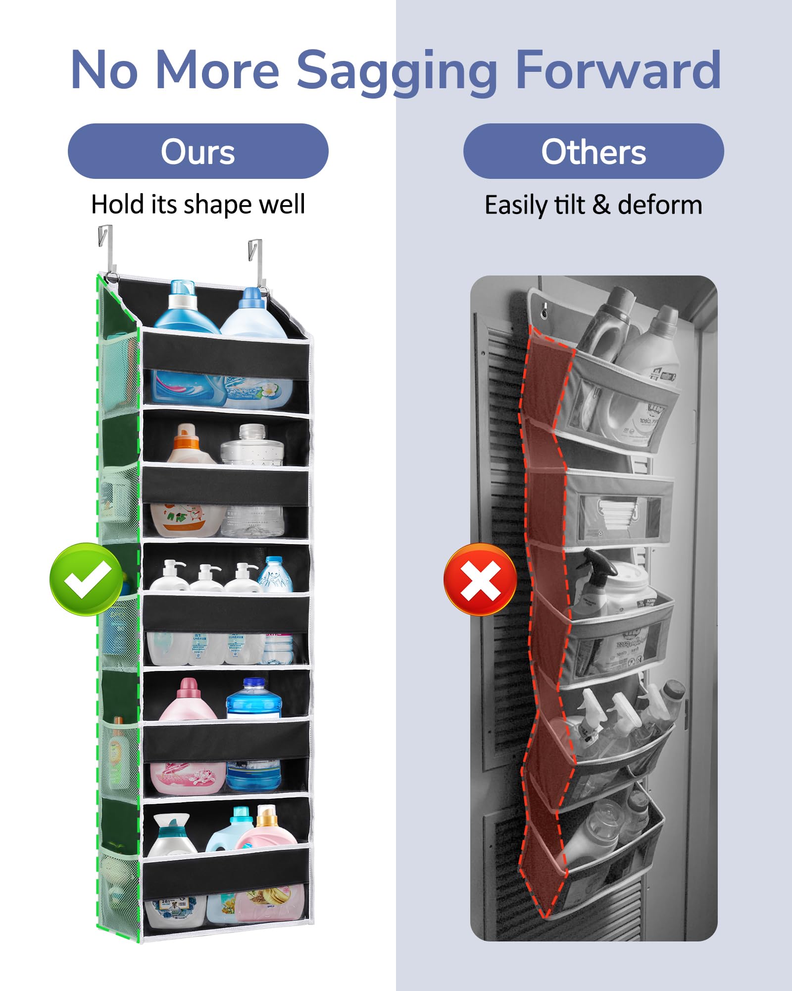 ULG size comparison with folded towels illustrating compact vertical storage