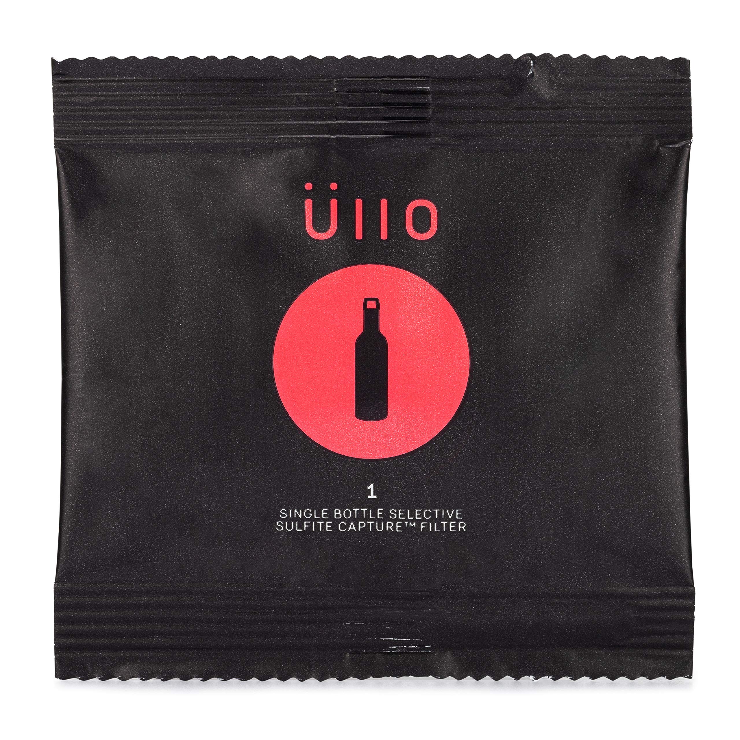Üllo filter in use pouring wine through purifier for cleaner pours