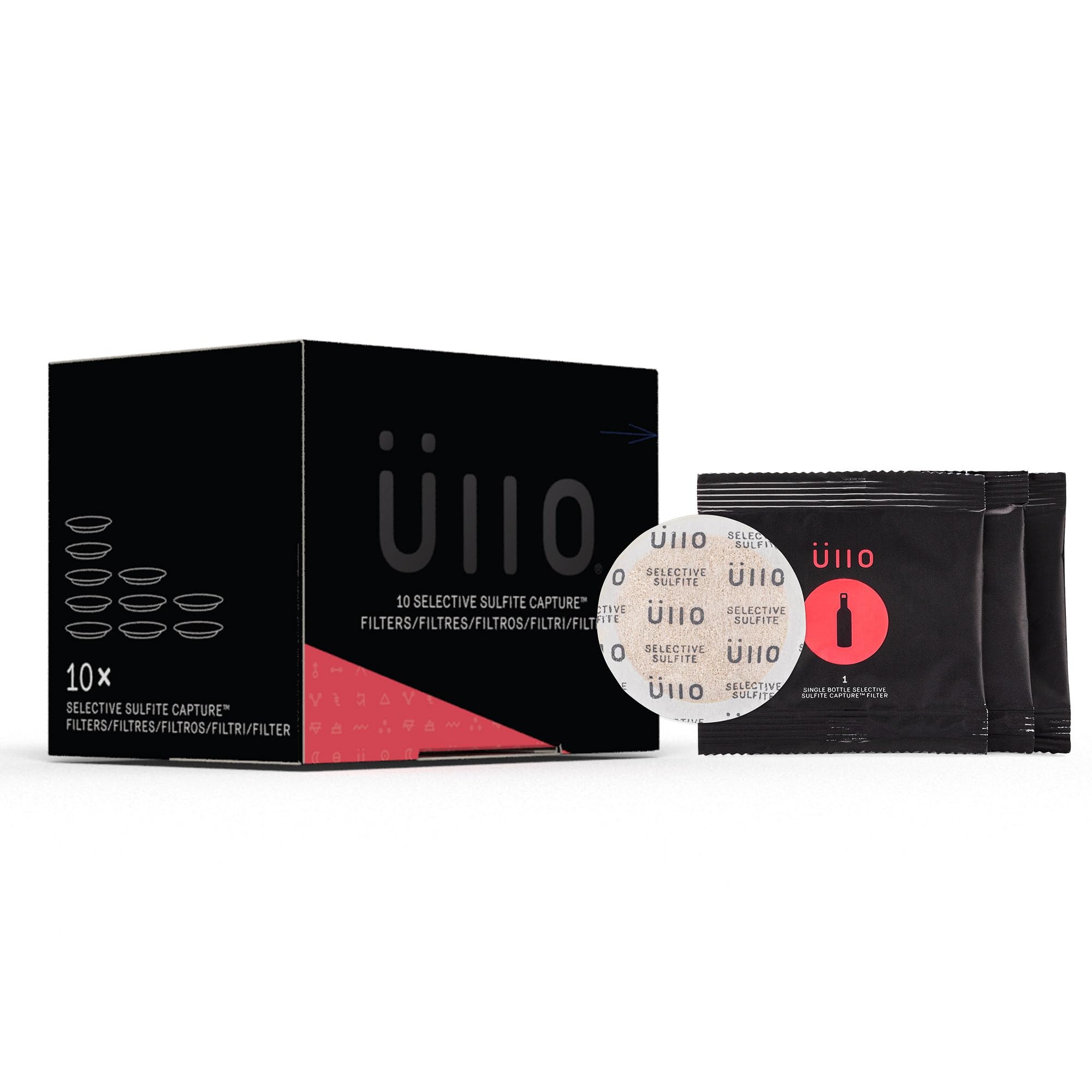 Üllo front packaging showing ten replacement filters for effortless bottle purification