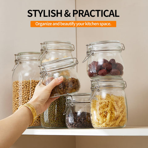 Ulodimi jars stacked on pantry shelf saving space and simplifying access