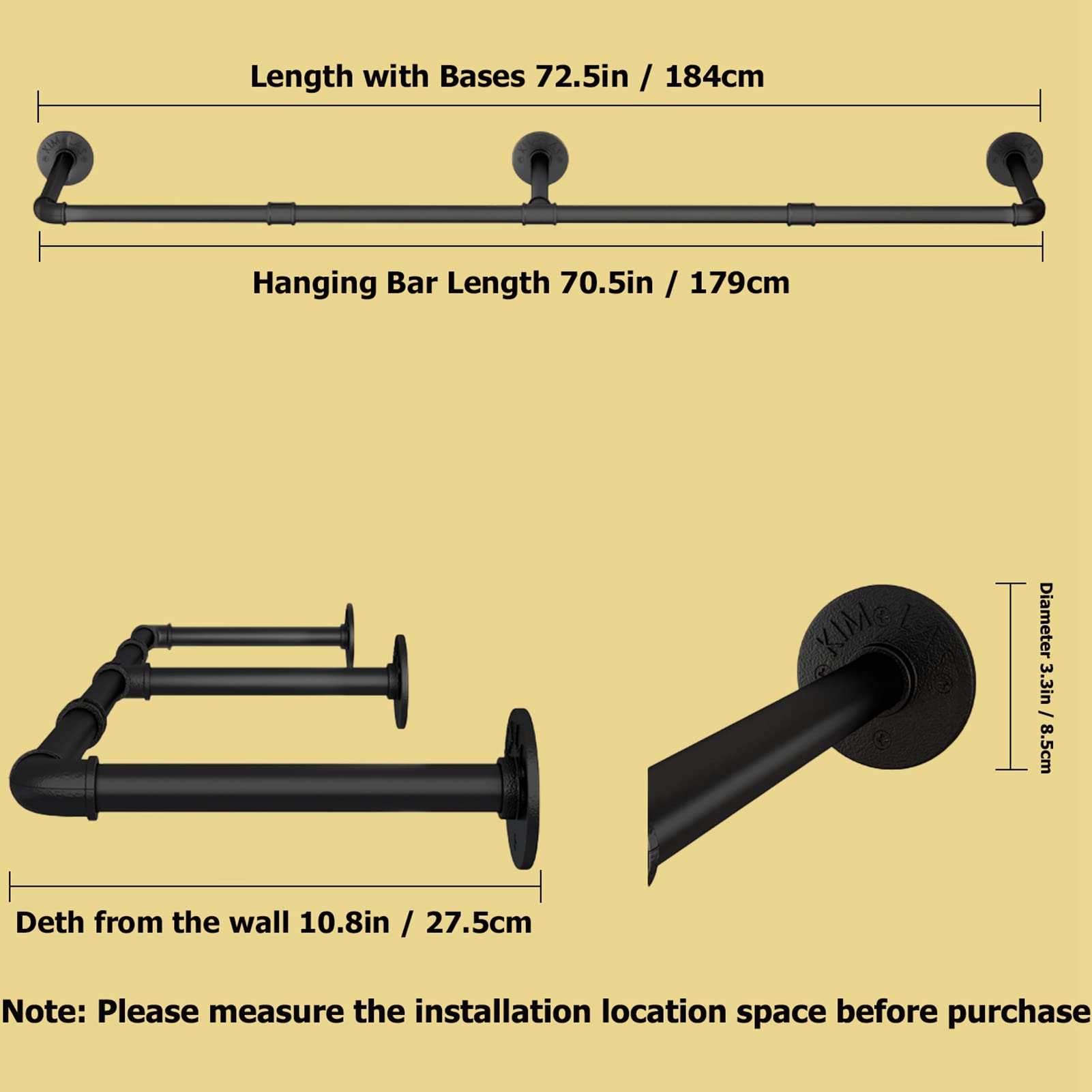 UlSpeed mounted in bedroom holding coats and shirts for efficient space-saving benefit