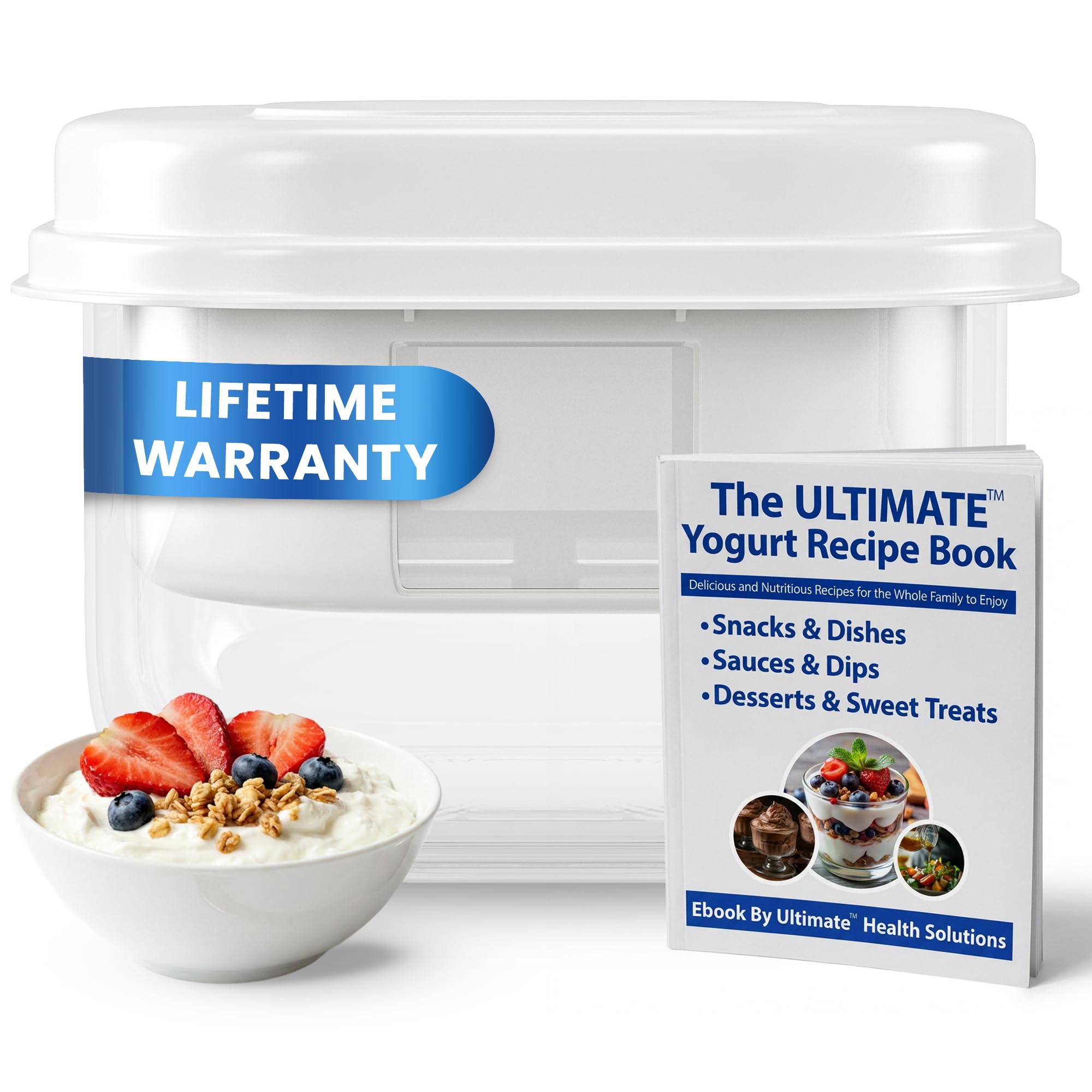 Ultimate front packaging showing kit and benefits for thicker yogurt