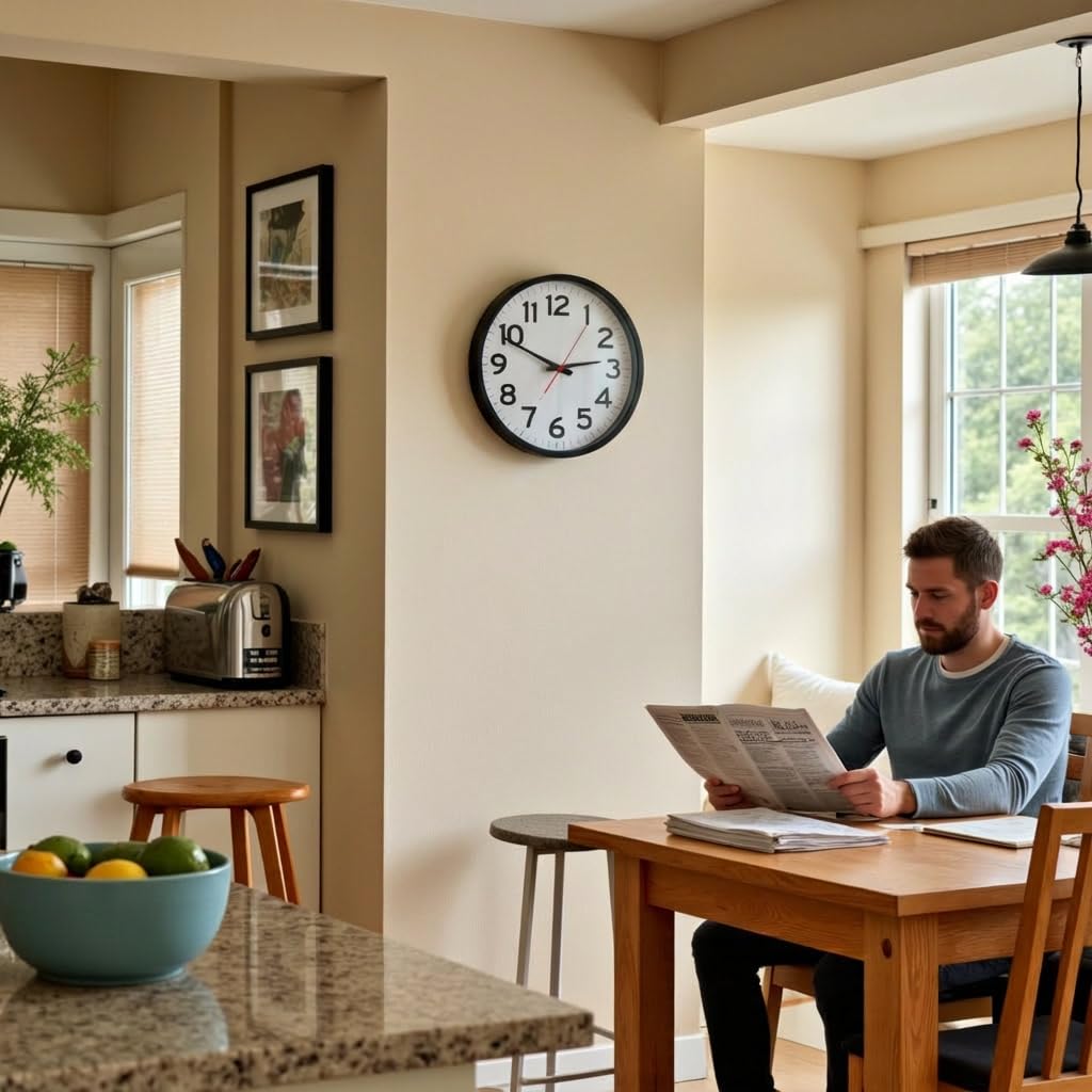 The Ultimate Wall Clock back shows weather-resistant battery cover and hook convenience