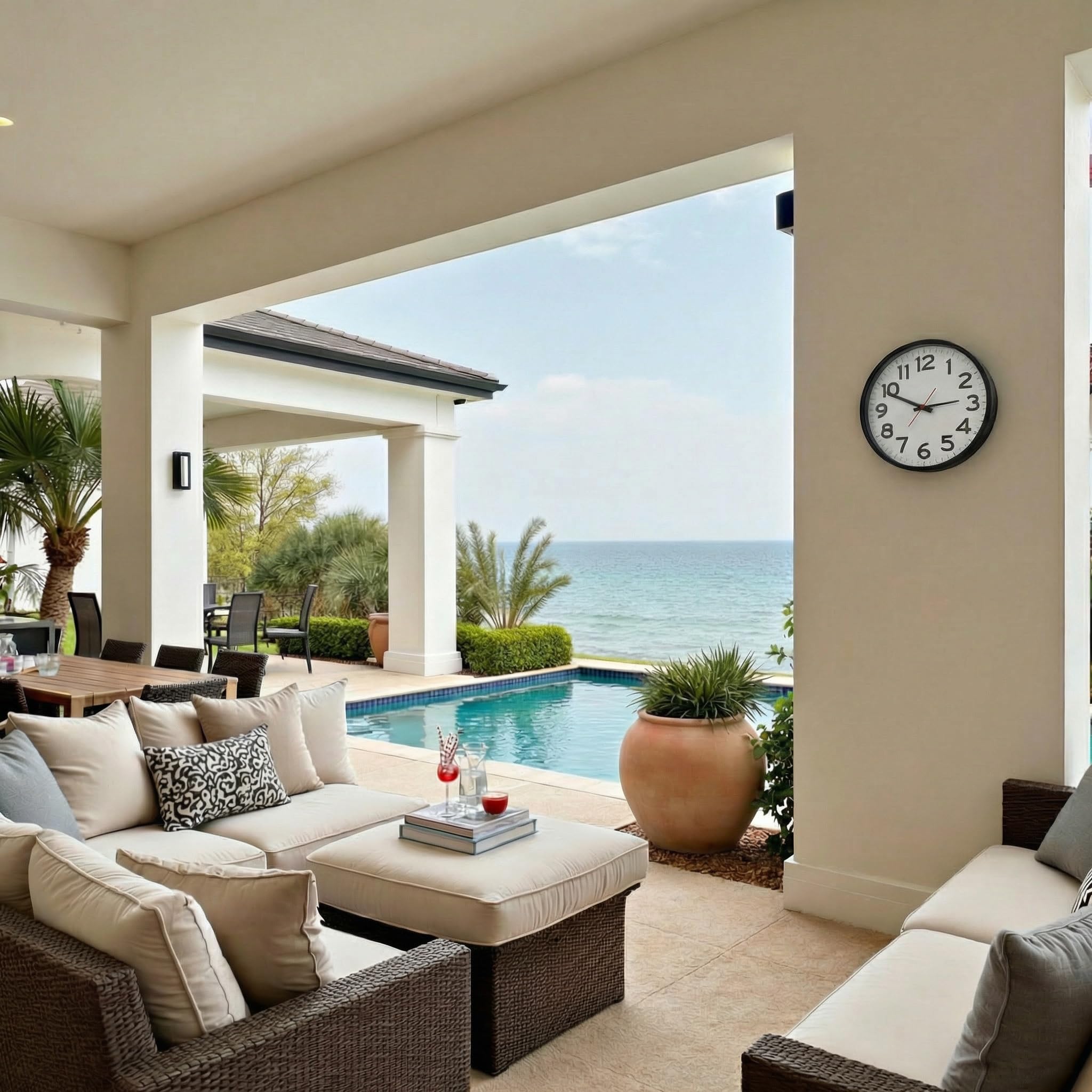 The Ultimate Wall Clock installed in a living room improves time visibility across space