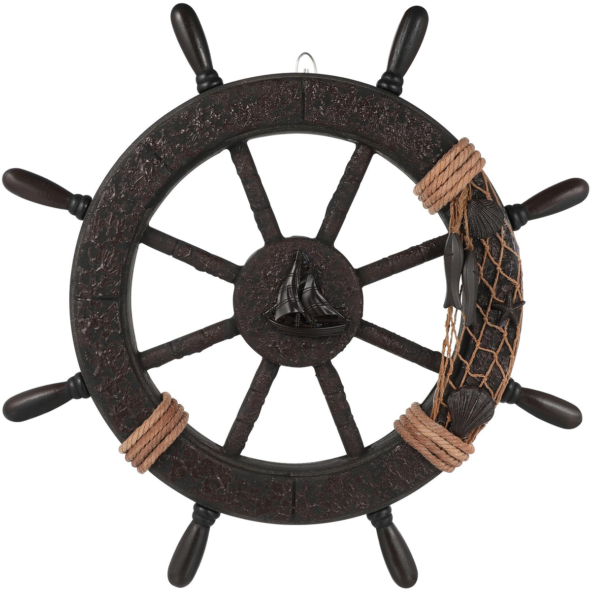 ULTNICE nautical wheel front view showing coastal focal point benefit