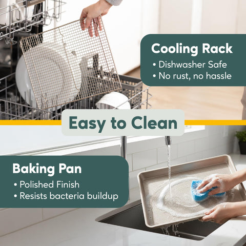 Ultra Cuisine cooling cookies on stainless rack for faster cooling and crisp bottoms