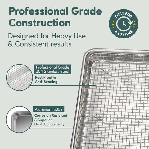 Ultra Cuisine pan lined with parchment showing easy cleanup and non-stick benefit