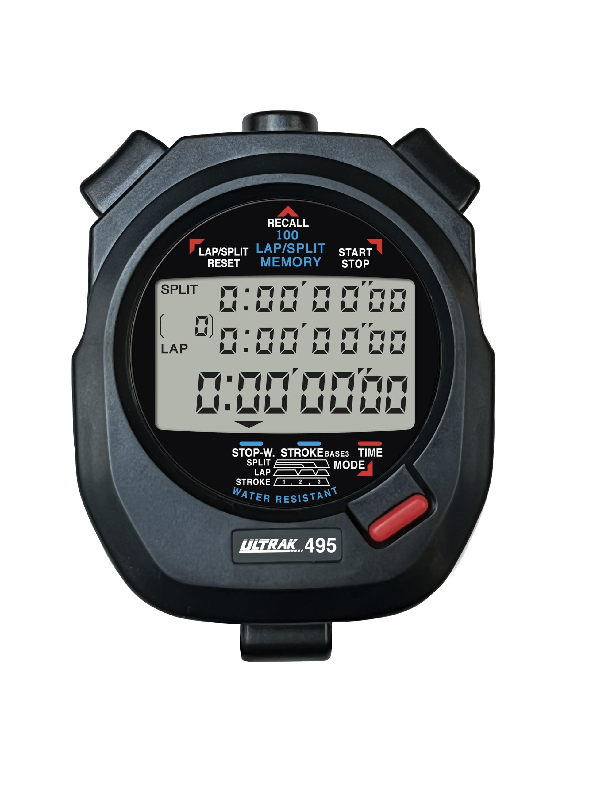 Ultrak front view showing timer display and durable casing for clear timing