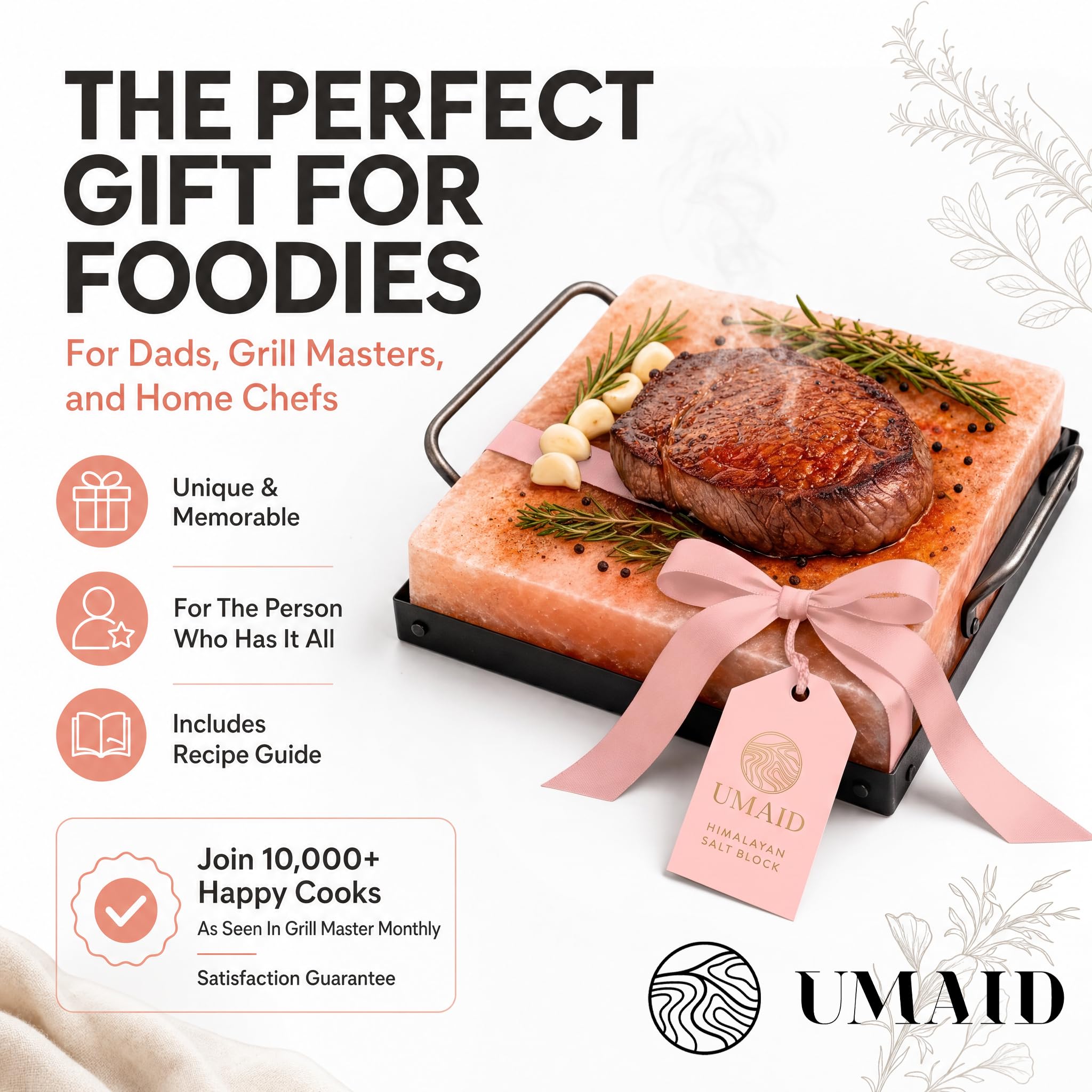 UMAID salt block chilled with sushi and sashimi keeping seafood fresh and cold