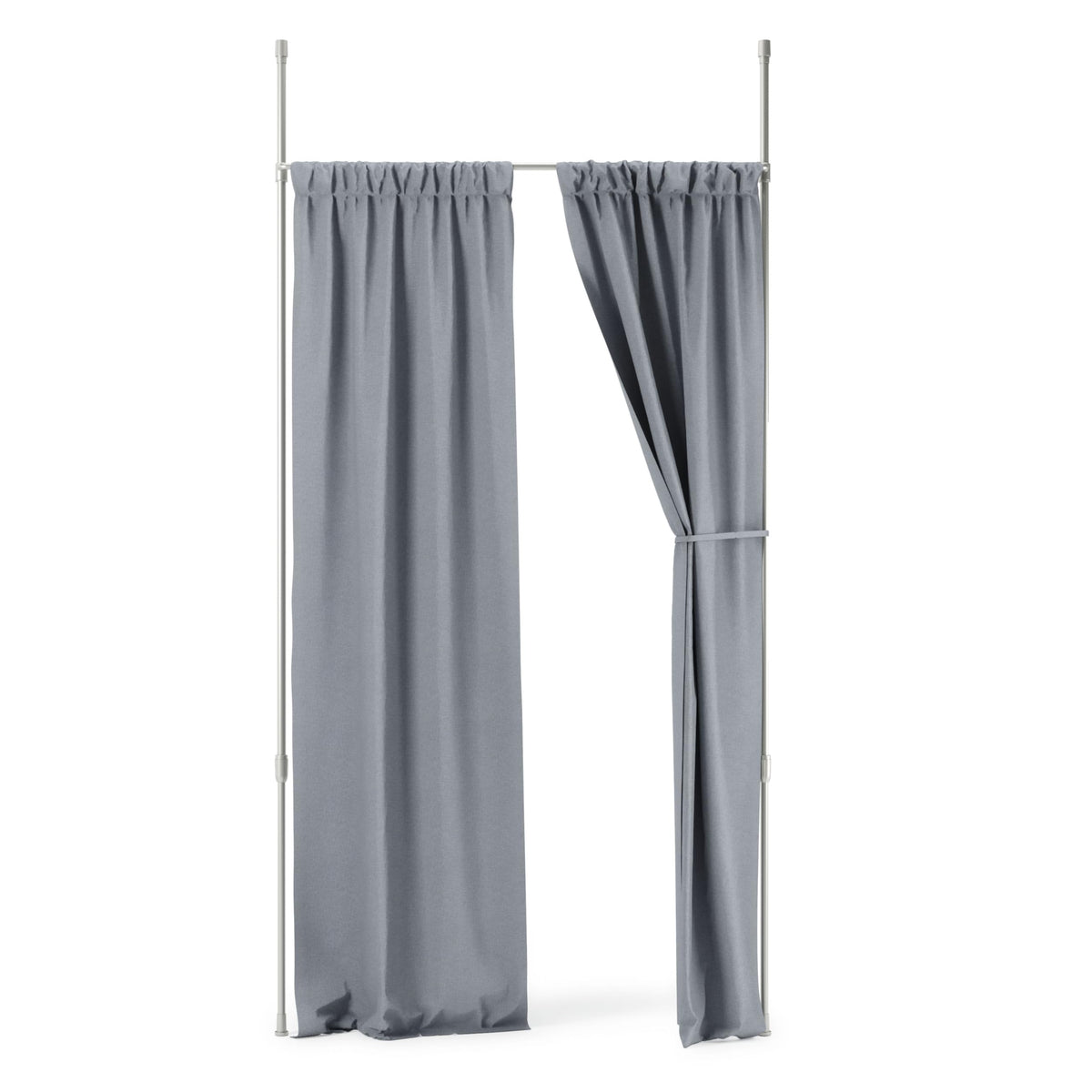 Umbra front-mounted rod installed on window for easy privacy