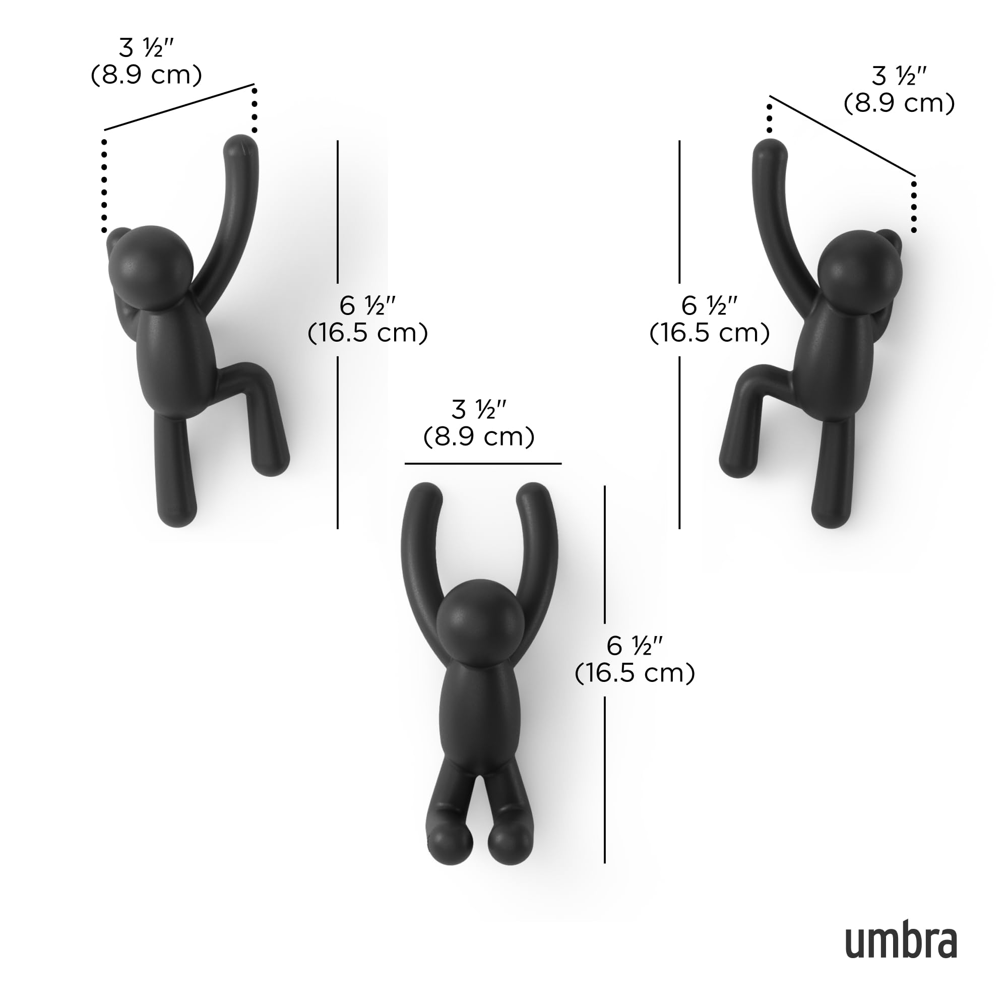 Umbra Buddy holding a coat and bag to show organization benefit in use