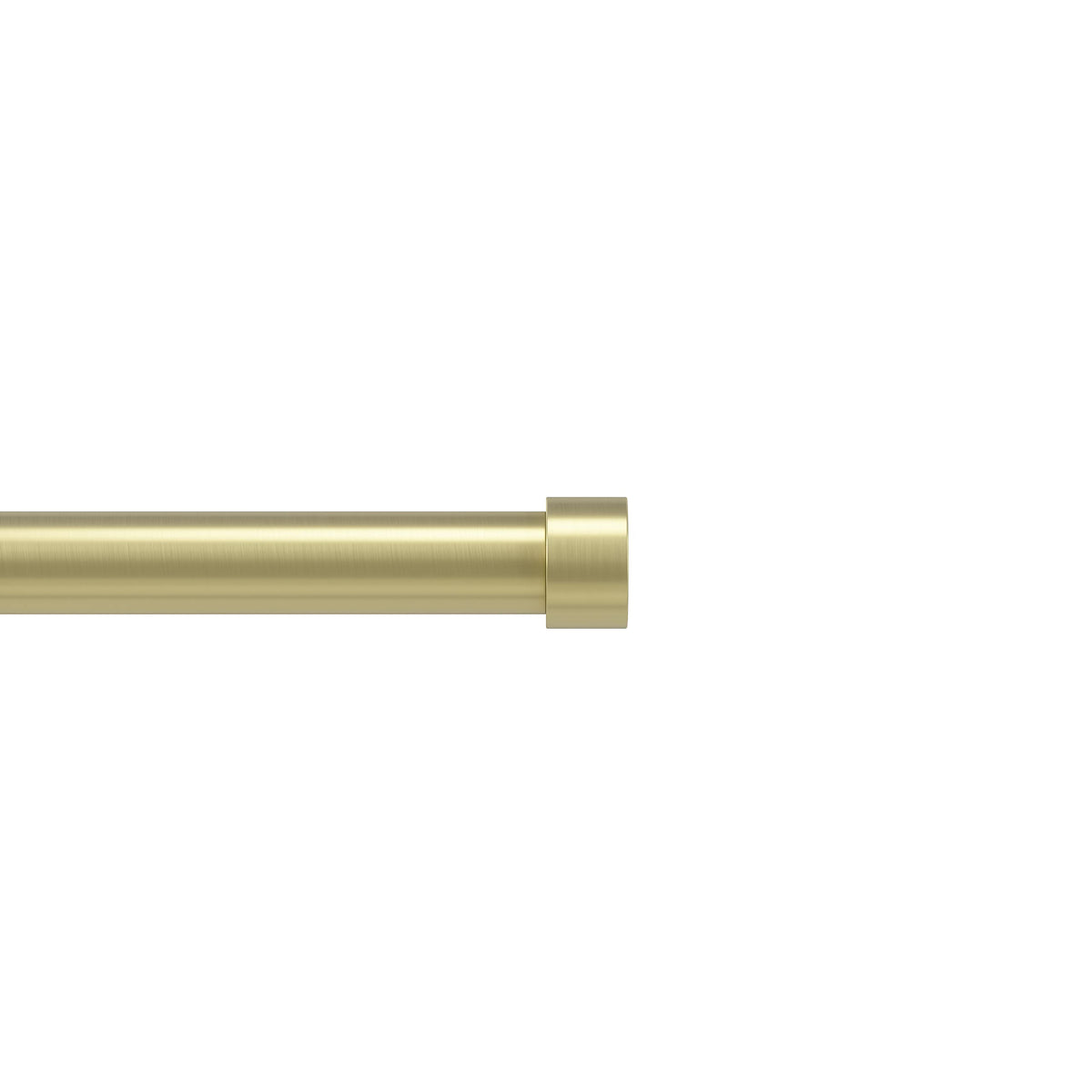 Umbra Cappa front view showing gold rod and included finials for stylish window upgrade