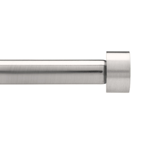 Umbra Cappa front product shot showing clean modern rod and finials, enhances decor