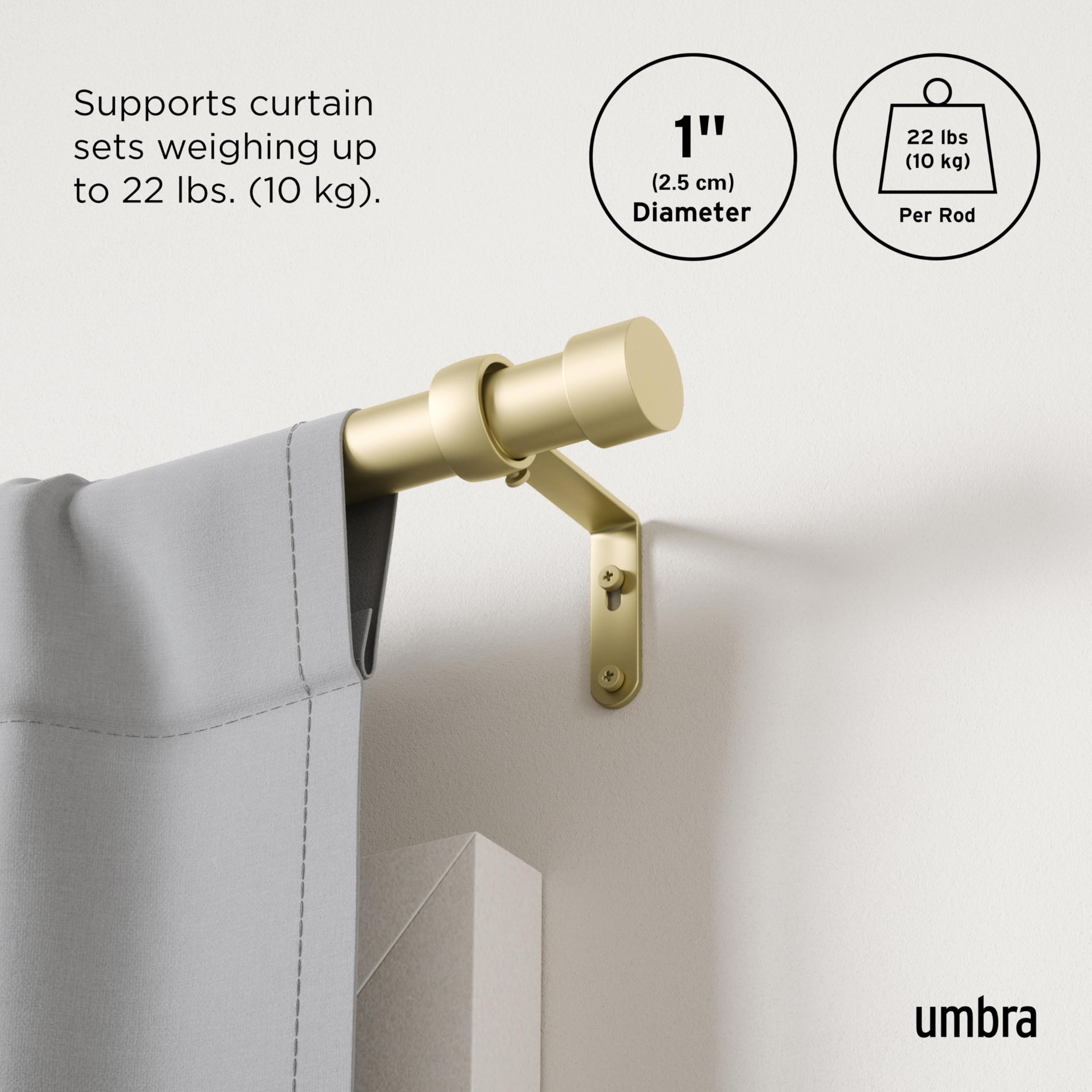 Umbra Cappa installed on a wide window providing a clean drapery hang